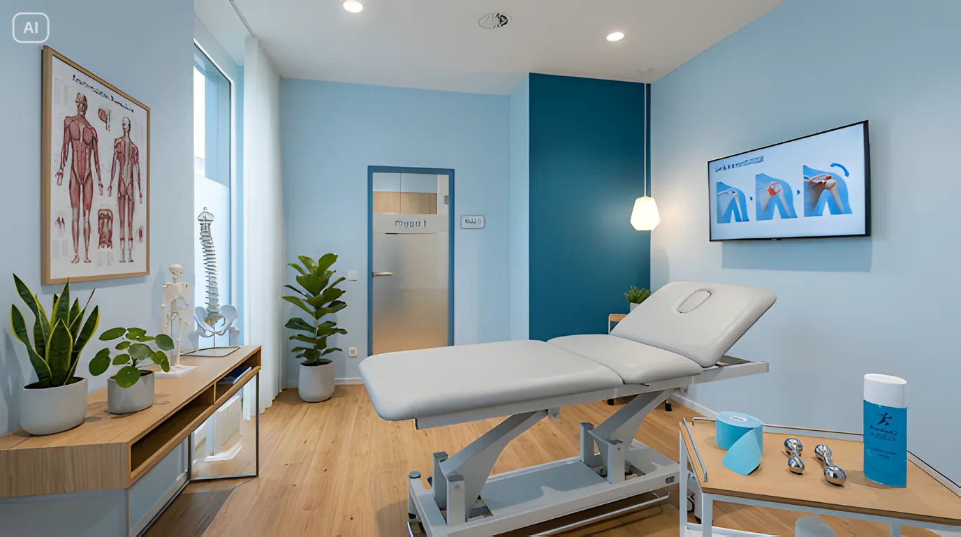 Beispiel-Einrichtung: Behandlungsraum einer Physiotherapie-Praxis im Space809 Murten